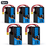 DXF SEMI-SOLID 12S 46.2V 80000mAh 15C Soft Case LiPo Battery with 8AWG Wire for Toy Cars, Boats, UAVs & Drones (1-6 Pack)