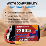DXF 5S 18.5V 2200mAh 100C LiPo Battery for FPV Micro Drones (PH2.0 / JST / XT30 / SM / XT60 / EC5 / XT90 Options)