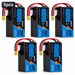 DXF 6S 23.1V 40000mAh 15C Soft Case LiPo Battery with 8AWG Wire for Toy Cars, Boats, UAVs & Drones (1-6 Pack)