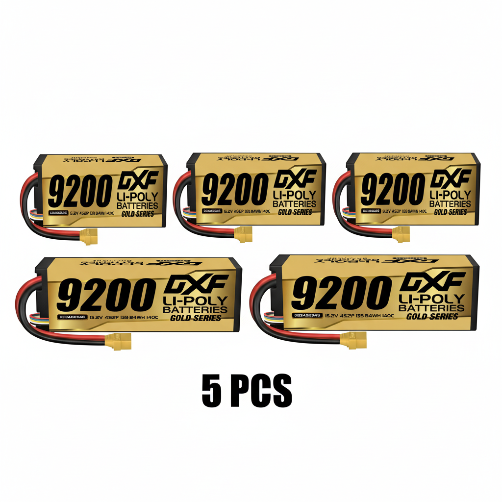 DXF GoldSeries 4S HV 15.2V 9200mAh 140C Graphene Hardcase LiPo Battery with XT90 & 10AWG Wire (1-6 Pack)