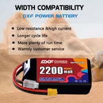 DXF 3S 11.1V 2200mAh 100C LiPo Battery for FPV Micro Drones (PH2.0 / JST / XT30 / SM / XT60 / EC5 / XT90 Options)