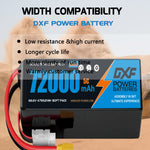 DXF SEMI-SOLID 18S 66.6V 72000mAh 5C Soft Case LiPo Battery with 8AWG Wire for Toy Cars, Boats, UAVs & Drones (1-6 Pack)