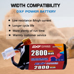 DXF 4S 14.8V 2800mAh 100C LiPo Battery for FPV Micro Drones (PH2.0 / JST / XT30 / SM / XT60 / EC5 / XT90 Options)