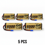 DXF Gold Series 4S 14.8V 6500mAh 100C Graphene Hardcase LiPo Battery with EC5 & 10AWG Wire (1-6 Pack)