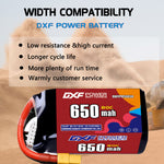 DXF LiPo Battery 6S 22.2V 650mAh 80C with PH2.0 / JST / XT30 / SM / XT60 / EC5 / XT90 for FPV Drone Whoop Micro Racing