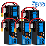 DXF SEMI-SOLID 12S 44.4V 10000mAh 15C Soft Case LiPo Battery with 8AWG Wire for Toy Cars, Boats, UAVs & Drones (1-6 Pack)