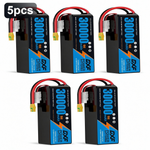 DXF SEMI-SOLID 14S 53.9V 30000mAh 15C Soft Case LiPo Battery with 8AWG Wire for Toy Cars, Boats, UAVs & Drones (1-6 Pack)