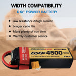 DXF Lipo Battery 3S 11.1V 4500mAh 150C GoldSeries Graphene Softcase with EC5 / T / TRX / XT60 / XT90 / XT150 / Q8s Plug for RC 1/8 1/10 Buggy Truck Car Off-Road Drone
