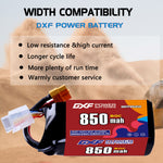 DXF 4S 14.8V 850mAh 80C LiPo Battery for FPV Micro Drones (PH2.0 / JST / XT30 / SM / XT60 / EC5 / XT90 Options)
