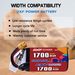 DXF LiPo Battery 3S HV 11.4V 1700mAh 60C with PH2.0 / JST / XT30 / SM / XT60 / EC5 / XT90 for FPV Drone Whoop Micro Racing
