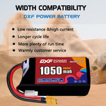 DXF 2S 7.4V 1050mAh 150C LiPo Battery for FPV Micro Drones (PH2.0 / JST / XT30 / SM / XT60 / EC5 / XT90 Options)