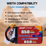 DXF 6S 22.2V 850mAh 80C LiPo Battery for FPV Micro Drones (PH2.0 / JST / XT30 / SM / XT60 / EC5 / XT90 Options)