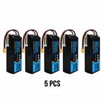 DXF 4S 14.8V 3500mAh 100C Graphene Softcase LiPo Battery with XT60 & 12AWG Wire for RC Cars, Boats & Aircraft Models (1-6 Pack)