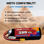 DXF 3S 11.4V 380mAh 90C LiPo Battery for FPV Micro Drones (PH2.0 / JST / XT30 / SM / XT60 / EC5 / XT90 Options)