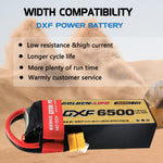 DXF Lipo Battery 6S 22.2V 6500mAh 150C Graphene Softcase with EC5 / T / TRX / XT60 / XT90 / XT150 / Q8s Plug for RC 1/8 1/10 Buggy Truck Car Off-Road Drone