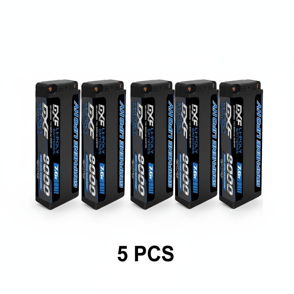 DXF 2S 7.6V Lipo Battery 140C 8000mAh Hardcase with 5mm Bullet to Deans Plug for RC 1/8 Vehicles Car Truck Tank Truggy Competition Racing Hobby