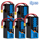 DXF SEMI-SOLID 12S 44.4V 46000mAh 10C Soft Case LiPo Battery with 8AWG Wire for Toy Cars, Boats, UAVs & Drones (1-6 Pack)