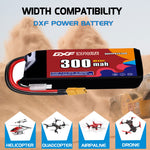 DXF LiPo Battery 2S HV 7.6V 300mAh 80C with PH2.0 / JST / XT30 / SM / XT60 / EC5 / XT90 for FPV Drone Whoop Micro Racing