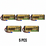 DXF 4S 14.8V 8400mAh 140C Graphene Hardcase LiPo Battery with EC5 & 10AWG Wire (1-6 Pack)