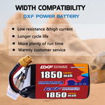 DXF 6S 22.2V 1850mAh 140C LiPo Battery for FPV Micro Drones (PH2.0 / JST / XT30 / SM / XT60 / EC5 / XT90 Options)