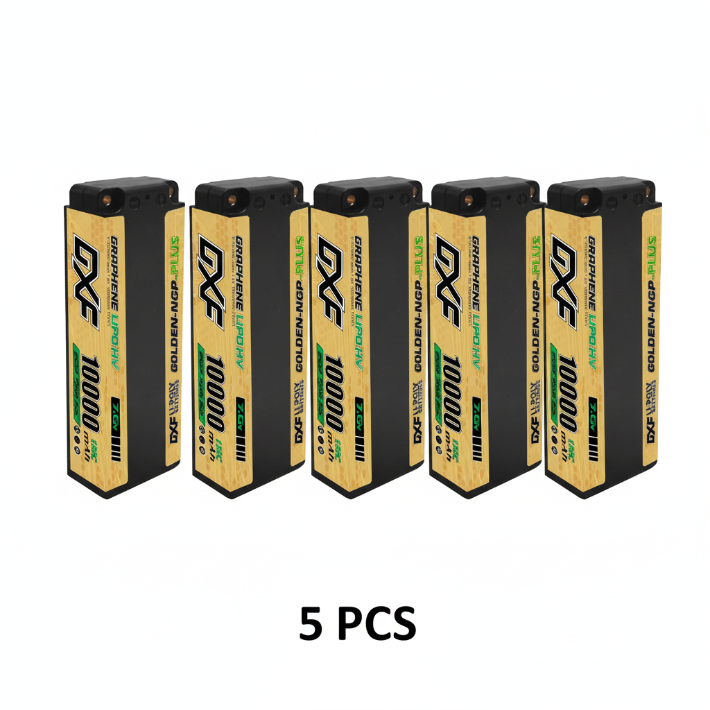 DXF 5mm 2S 10000mAh 7.6V 150C GOLDEN-NGP PLUS EFRA Certificate High Capacity Hardcase LiPo Battery with XT90 Plug for 1:8 Scale RC Car, Multi-Rotor RC Airplane, RC Helicopter, RC Boat