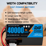 DXF SEMI-SOLID 14S 53.9V 40000mAh 15C Soft Case LiPo Battery with 8AWG Wire for Toy Cars, Boats, UAVs & Drones (1-6 Pack)