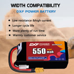 DXF LiPo Battery 2S 7.4V 550mAh 70C with PH2.0 / JST / XT30 / SM / XT60 / EC5 / XT90 for FPV Drone Whoop Micro Racing