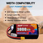 DXF 3S 11.1V 3000mAh 100C LiPo Battery for FPV Micro Drones (PH2.0 / JST / XT30 / SM / XT60 / EC5 / XT90 Options)