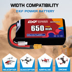 DXF LiPo Battery 2S 7.4V 650mAh 70C with PH2.0 / JST / XT30 / SM / XT60 / EC5 / XT90 for FPV Drone Whoop Micro Racing