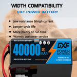 DXF SEMI-SOLID 14S 51.8V 40000mAh 5C Soft Case LiPo Battery with 8AWG Wire for Toy Cars, Boats, UAVs & Drones (1-6 Pack)