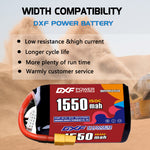 DXF 5S 18.5V 1550mAh 150C LiPo Battery for FPV Micro Drones (PH2.0 / JST / XT30 / SM / XT60 / EC5 / XT90 Options)