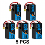 DXF SEMI-SOLID 12S 44.4V 23000mAh 10C Soft Case LiPo Battery with 8AWG Wire for UAVs & Drones (1-6 Pack)