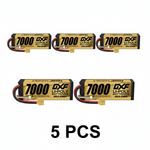 DXF 4S 14.8V 7000mAh 100C Hardcase LiPo Battery with 10AWG XT90 for 1/8 1/10 RC Cars, Trucks, Buggies (1/2 Pack Available)