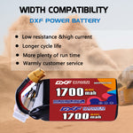 DXF LiPo Battery 6S HV 22.8V 1700mAh 60C with PH2.0 / JST / XT30 / SM / XT60 / EC5 / XT90 for FPV Drone Whoop Micro Racing