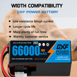 DXF SEMI-SOLID 14S 51.8V 66000mAh 10C Soft Case LiPo Battery with 8AWG Wire for Toy Cars, Boats, UAVs & Drones (1-6 Pack)