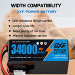 DXF SEMI-SOLID 14S 53.9V 34000mAh 15C Soft Case LiPo Battery with 8AWG Wire for Toy Cars, Boats, UAVs & Drones (1-6 Pack)