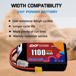 DXF 3S 11.1V 1100mAh 120C LiPo Battery for FPV Micro Drones (PH2.0 / JST / XT30 / SM / XT60 / EC5 / XT90 Options)
