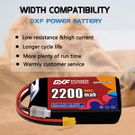 DXF LiPo Battery 3S 11.1V 2200mAh 110C with PH2.0 / JST / XT30 / SM / XT60 / EC5 / XT90 for FPV Drone Whoop Micro Racing