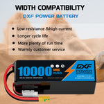 DXF 6S 22.2V 10000mAh 100C Soft Case LiPo Battery with 10AWG Wire for Toy Cars, Boats, UAVs & Drones (1-6 Pack)