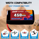 DXF 1S 3.7V 450mAh 80C LiPo Battery for FPV Micro Drones (PH2.0 / JST / XT30 / SM / XT60 / EC5 / XT90 Options)