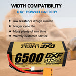 DXF LiPo Battery 4S 14.8V 6500mAh 100C Graphene Hardcase Gold with EC5 / T / TRX / XT60 / XT90 / XT150 / Q8s Plug for RC 1/8 1/10 Buggy Truck Car Off-Road Drone