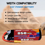 DXF LiPo Battery 6S HV 22.8V 850mAh 60C with PH2.0 / JST / XT30 / SM / XT60 / EC5 / XT90 for FPV Drone Whoop Micro Racing