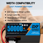 DXF SEMI-SOLID 12S 44.4V 50000mAh 5C Soft Case LiPo Battery with 8AWG Wire for Toy Cars, Boats, UAVs & Drones (1-6 Pack)