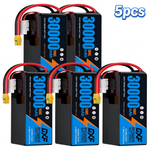 DXF 6S 22.2V 30000mAh 100C Soft Case LiPo Battery with 8AWG Wire for Toy Cars, Boats, UAVs & Drones (1-6 Pack)