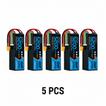 DXF 6S 22.2V 5200mAh 80C Softcase LiPo Battery with XT60 & 10AWG Wire for 1/8 RC Cars (1-6 Pack)