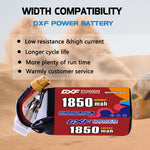 DXF 6S 22.2V 1850mAh 100C LiPo Battery for FPV Micro Drones (PH2.0 / JST / XT30 / SM / XT60 / EC5 / XT90 Options)