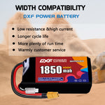 DXF 2S 7.4V 1850mAh 100C LiPo Battery for FPV Micro Drones (PH2.0 / JST / XT30 / SM / XT60 / EC5 / XT90 Options)