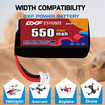 DXF LiPo Battery 4S 14.8V 550mAh 70C with PH2.0 / JST / XT30 / SM / XT60 / EC5 / XT90 for FPV Drone Whoop Micro Racing