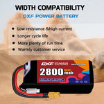 DXF LiPo Battery 2S 7.4V 2800mAh 110C with PH2.0 / JST / XT30 / SM / XT60 / EC5 / XT90 for FPV Drone Whoop Micro Racing