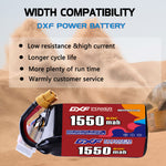 DXF LiPo Battery 6S HV 22.8V 1550mAh 60C with PH2.0 / JST / XT30 / SM / XT60 / EC5 / XT90 for FPV Drone Whoop Micro Racing